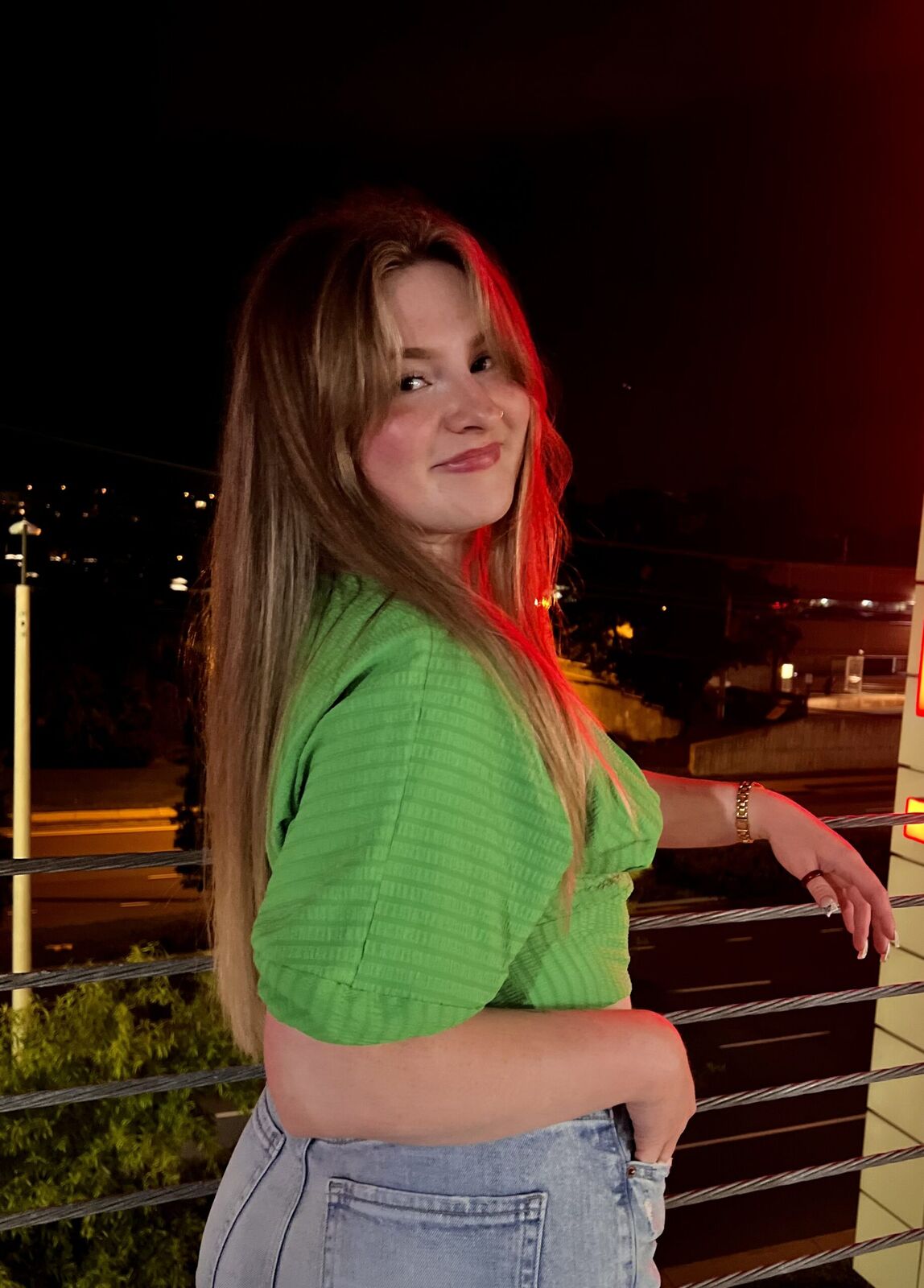 Portrait of Brooke Nedvěd standing outdoors in a black top