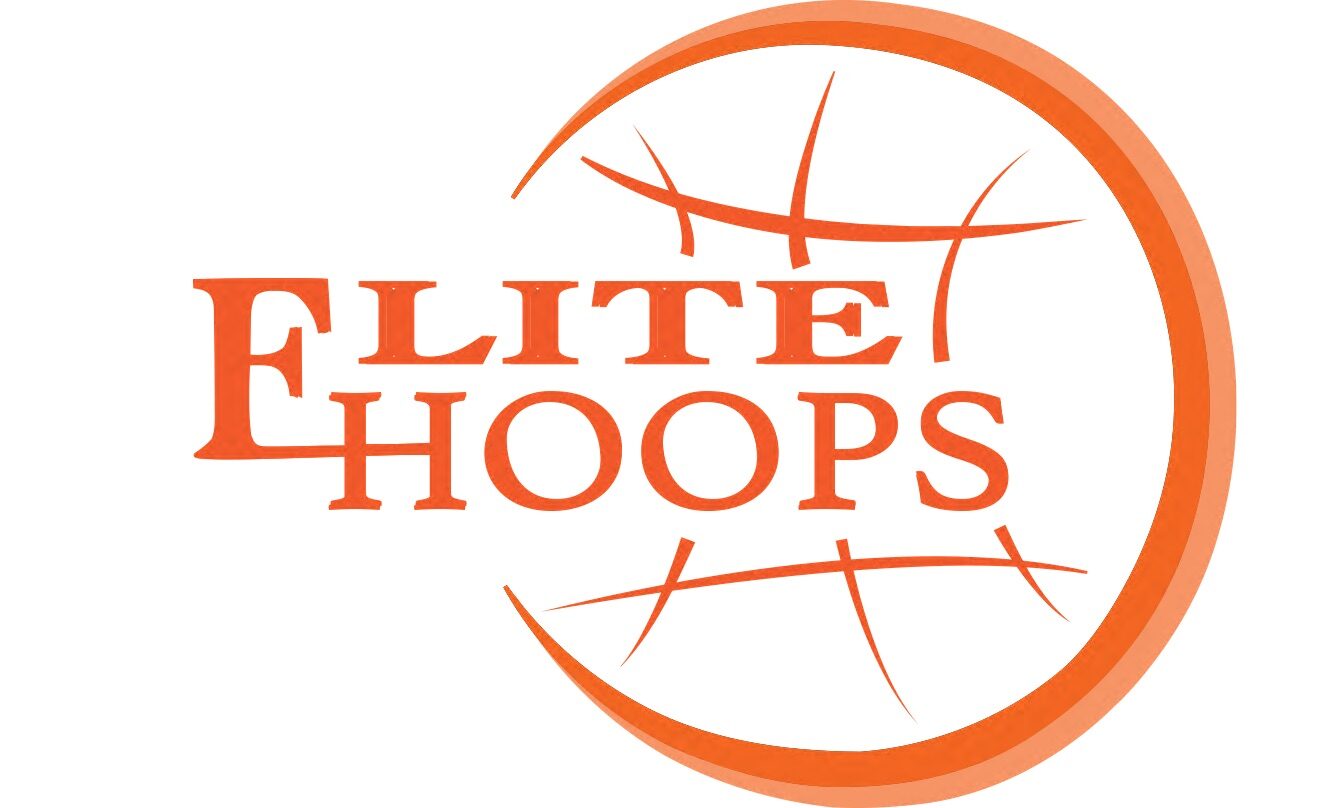 Elite Hoops LLC bold typographic logo with integrated basketball element